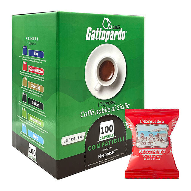 100 Capsule RICCO Caffè Gattopardo To.Da Compatibili Nespresso