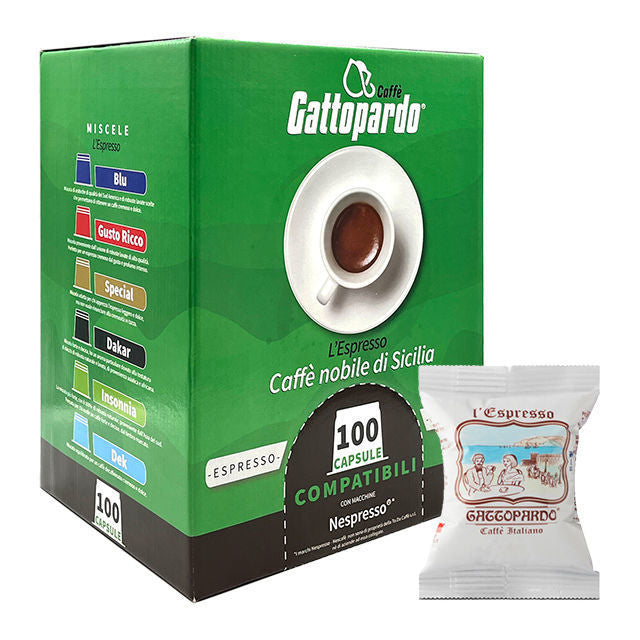 100 Capsule Blu Caffè Gattopardo To.Da Compatibili Nespresso
