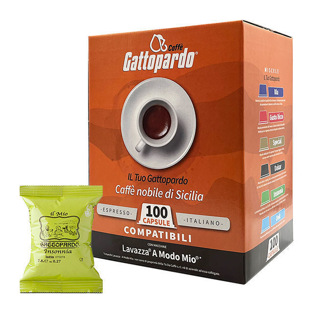 100 Capsule INSONNIA Compatibili Lavazza A Modo Mio Caffè Gattopardo To.Da