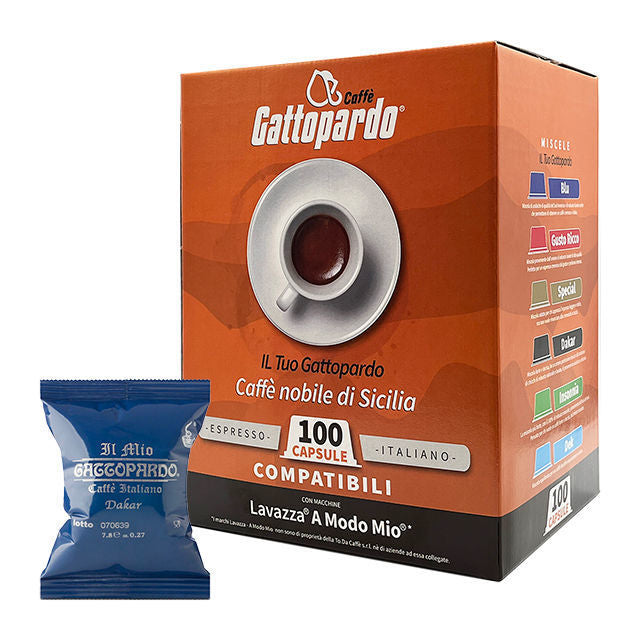 100 Capsule DAKAR Compatibili Lavazza A Modo Mio Caffè Gattopardo To.Da