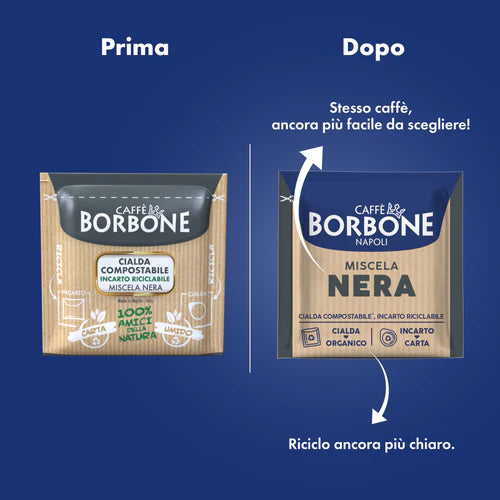 100 Cialde ESE 44 mm Caffè Borbone Miscela NERA
