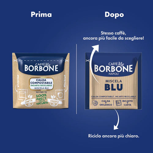 100 Cialde ESE 44 mm Caffè Borbone Miscela BLU