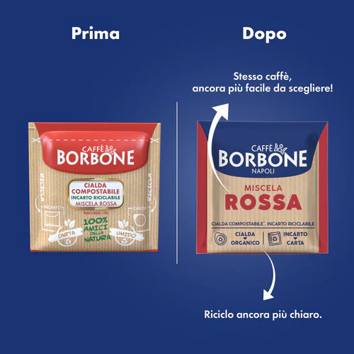 100 Cialde ESE 44 mm Caffè Borbone Miscela ROSSA