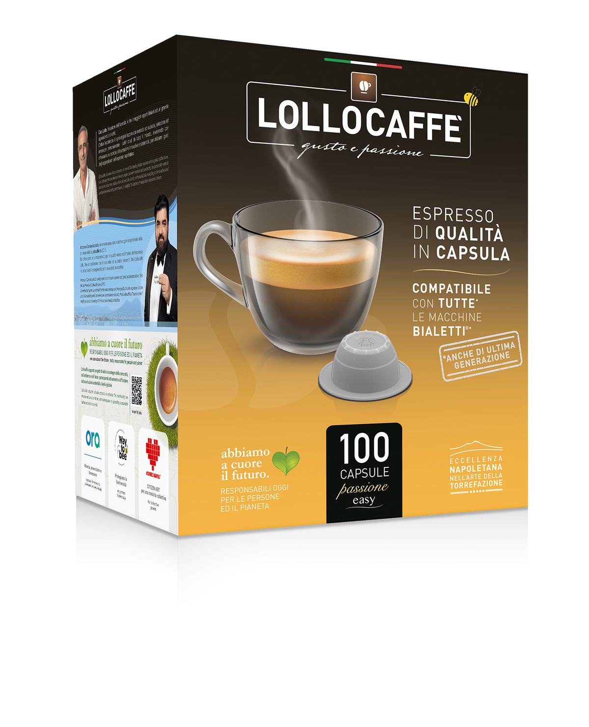 100 Capsule Lollo Compatibili Bialetti Miscela Dek