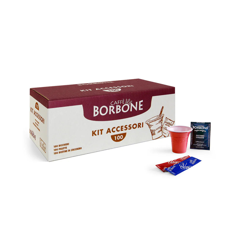 Kit 100 Bicchieri Palette e Zucchero Borbone