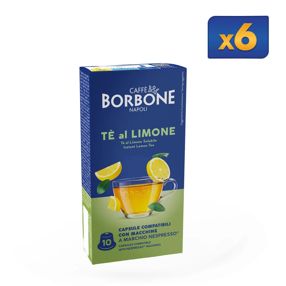 60 Capsule Al Gusto Tè Al Limone Per Bevanda Solubile Caffè Borbone